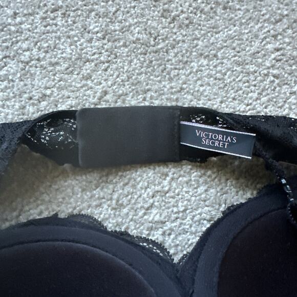 NWOT Victoria's Secret Dream Angels Black Lace Lined Demi Push Up Bra 34D - Picture 3 of 7